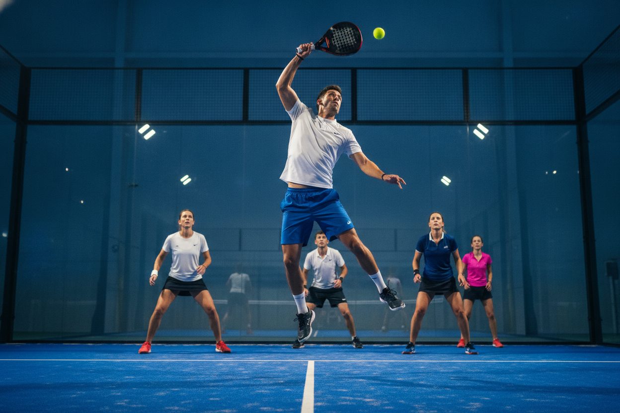 Players at the net after a ladder match